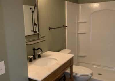 Tile Flooring In A Ct Basement Bathroom Remodel.